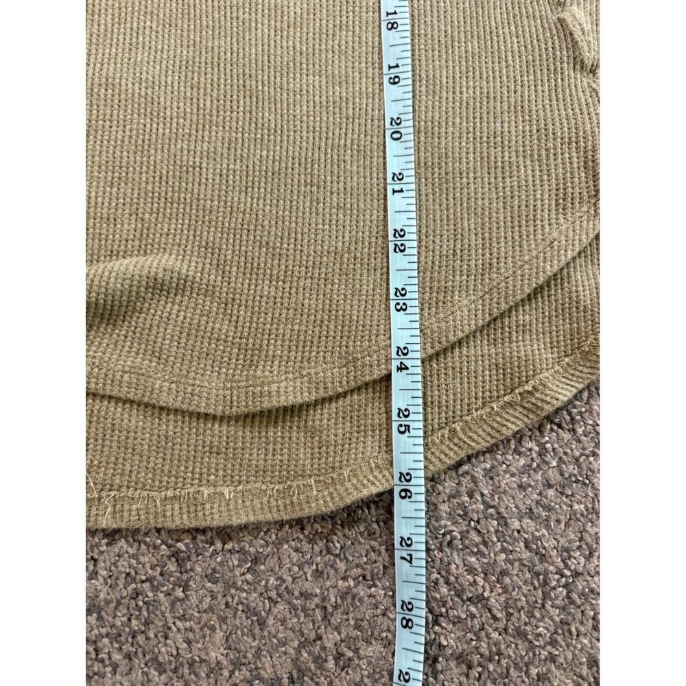 Pendleton Henley Top Womens Small Green Waffle Knit Long Sleeve Gorpcore Thermal - Picture 8 of 11